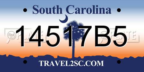 14517B5 South Carolina License Plate