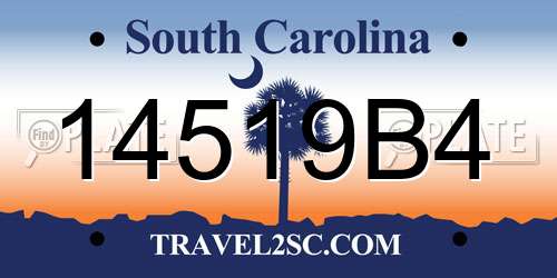 14519B4 South Carolina License Plate