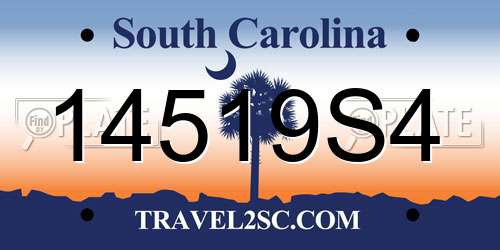 14519S4 South Carolina License Plate