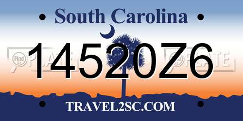 14520Z6 South Carolina License Plate