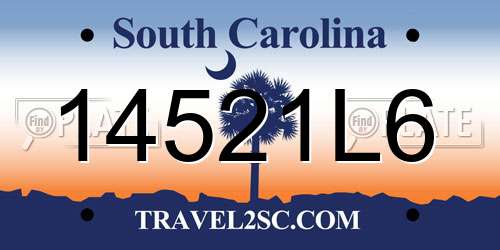 14521L6 South Carolina License Plate