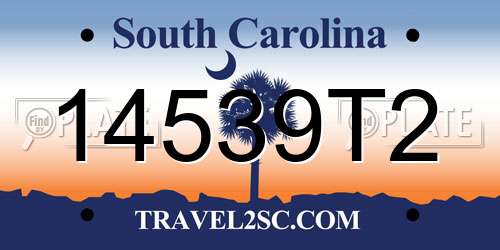 14539T2 South Carolina License Plate