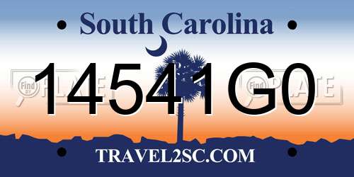 14541G0 South Carolina License Plate