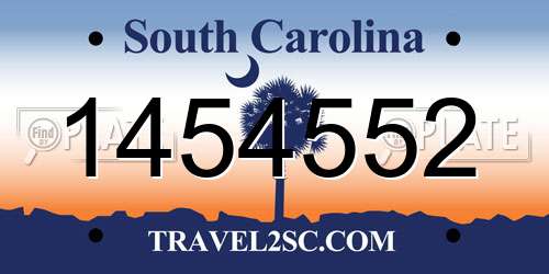 1454552 South Carolina License Plate
