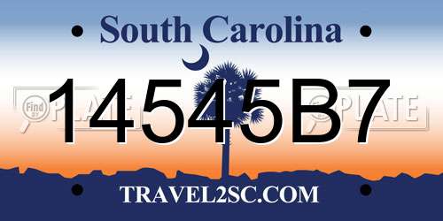 14545B7 South Carolina License Plate