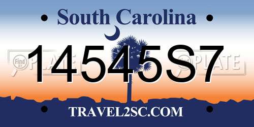 14545S7 South Carolina License Plate
