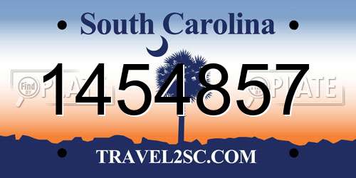 1454857 South Carolina License Plate