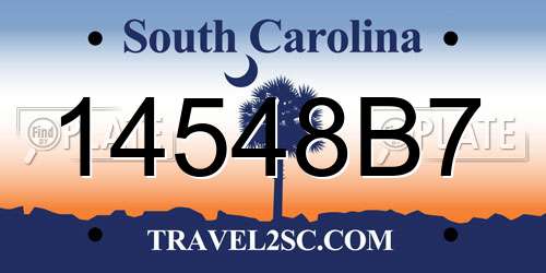 14548B7 South Carolina License Plate