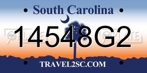 14548G2 South Carolina License Plate