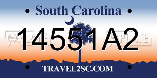 14551A2 South Carolina License Plate