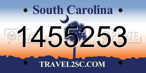 1455253 South Carolina License Plate