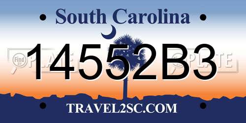 14552B3 South Carolina License Plate