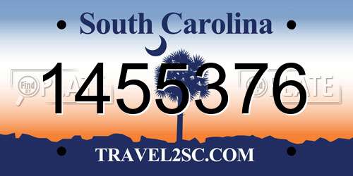 1455376 South Carolina License Plate