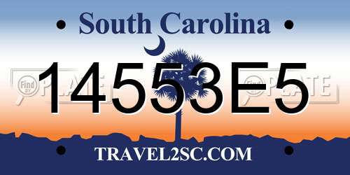 14553E5 South Carolina License Plate