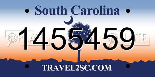 1455459 South Carolina License Plate
