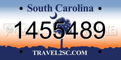1455489 South Carolina License Plate