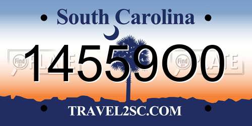 14559O0 South Carolina License Plate