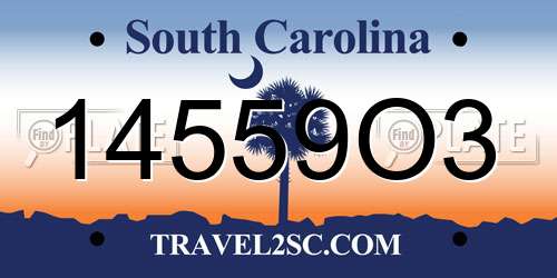 14559O3 South Carolina License Plate