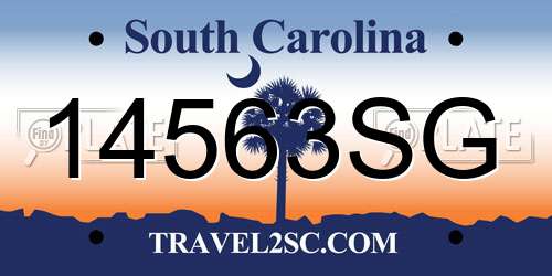 14563SG South Carolina License Plate