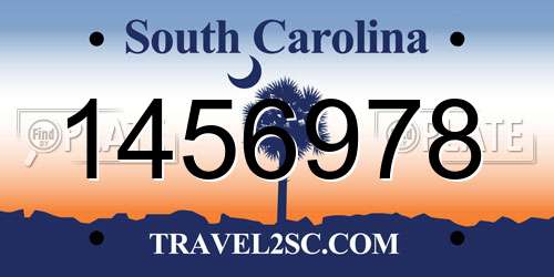 1456978 South Carolina License Plate