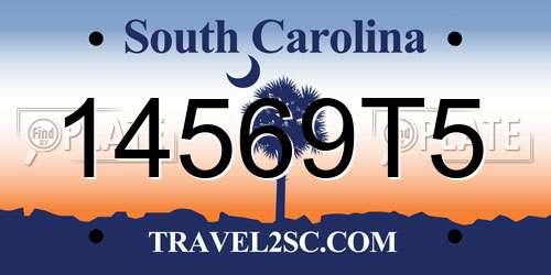14569T5 South Carolina License Plate
