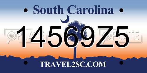 14569Z5 South Carolina License Plate