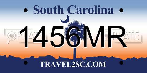 1456MR South Carolina License Plate