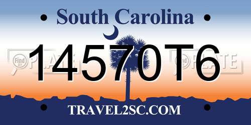 14570T6 South Carolina License Plate