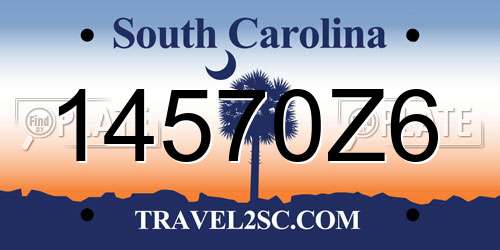 14570Z6 South Carolina License Plate
