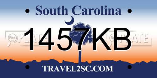 1457KB South Carolina License Plate