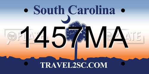 1457MA South Carolina License Plate