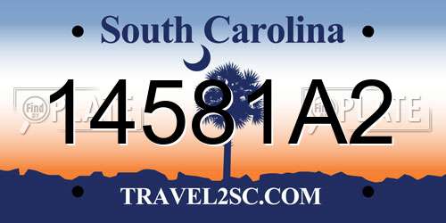 14581A2 South Carolina License Plate