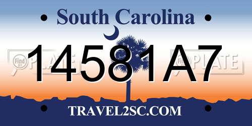 14581A7 South Carolina License Plate
