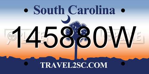 145880W South Carolina License Plate
