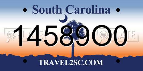 14589O0 South Carolina License Plate