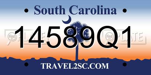 14589Q1 South Carolina License Plate
