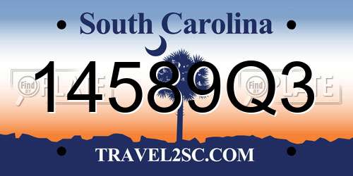 14589Q3 South Carolina License Plate