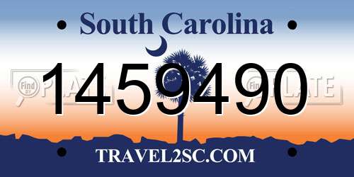 1459490 South Carolina License Plate