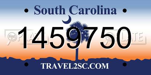 1459750 South Carolina License Plate