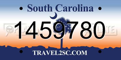 1459780 South Carolina License Plate