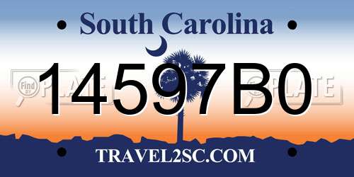 14597B0 South Carolina License Plate