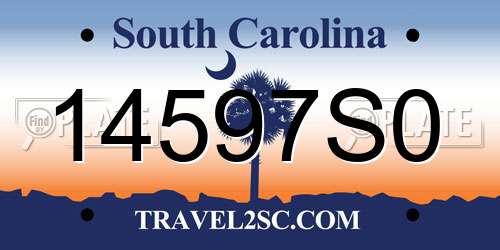 14597S0 South Carolina License Plate