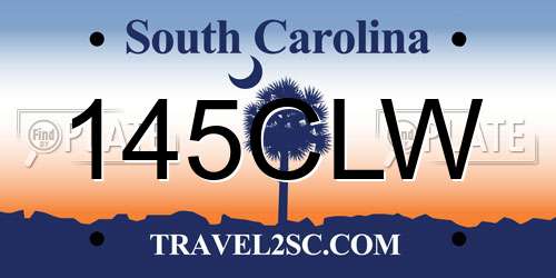 145CLW South Carolina License Plate