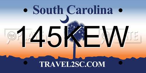 145KEW South Carolina License Plate