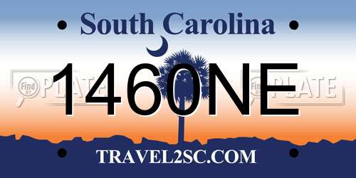 1460NE South Carolina License Plate
