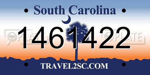 1461422 South Carolina License Plate