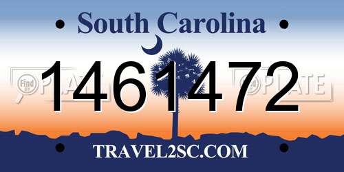 1461472 South Carolina License Plate