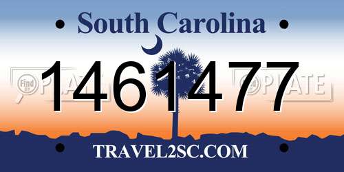 1461477 South Carolina License Plate