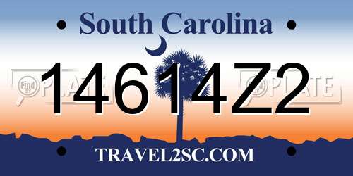 14614Z2 South Carolina License Plate