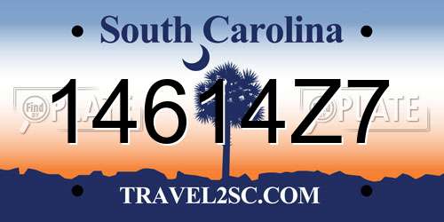 14614Z7 South Carolina License Plate